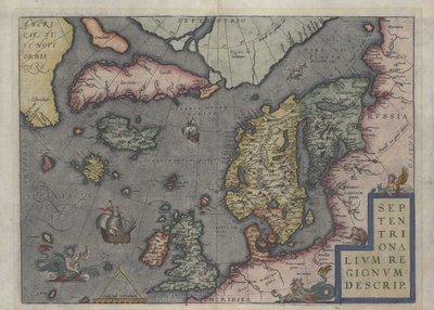 亚伯拉罕奥特利乌斯在1570年的冰岛地图 作者 Abraham Ortelius